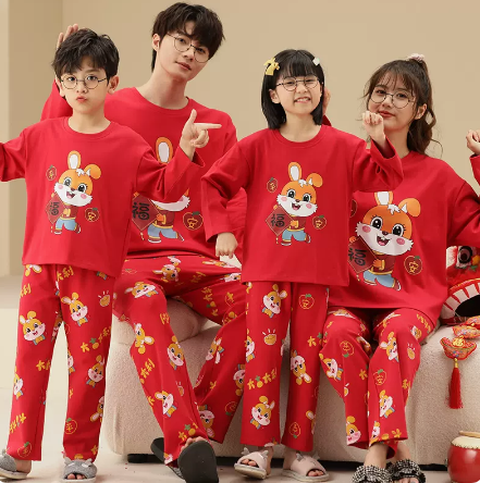 Cozy Family Pajamas Set - Long Sleeved Cotton