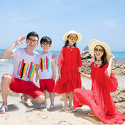 Family Beach Dress Set for Summer Vacation