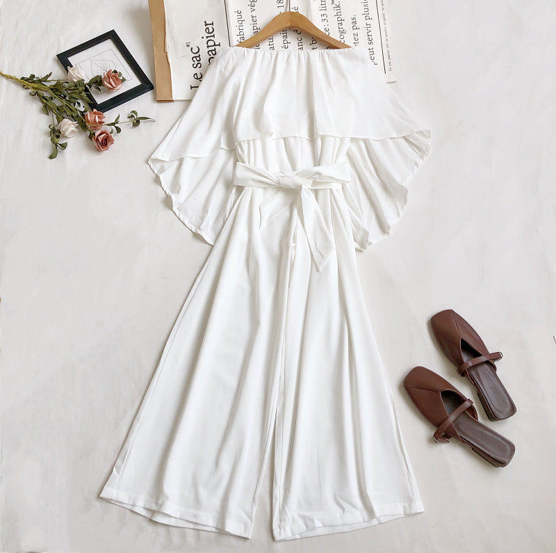 Chic Ruffled Tube Top Wide-Leg Jumpsuit