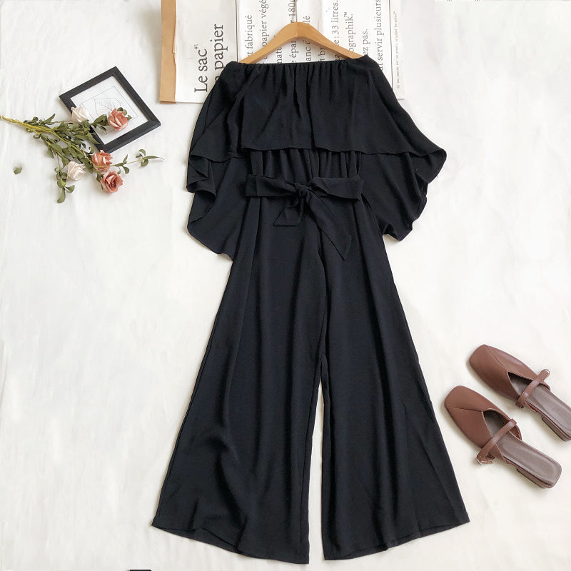 Chic Ruffled Tube Top Wide-Leg Jumpsuit