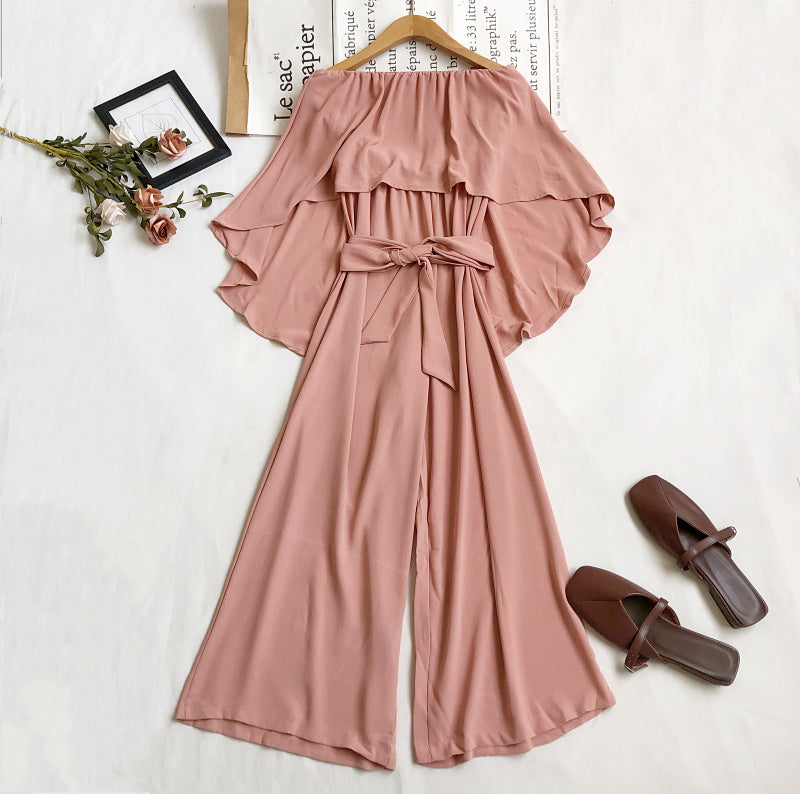 Chic Ruffled Tube Top Wide-Leg Jumpsuit