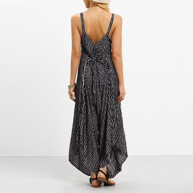 Comfy Striped Wide-Leg Cropped Jumpsuit