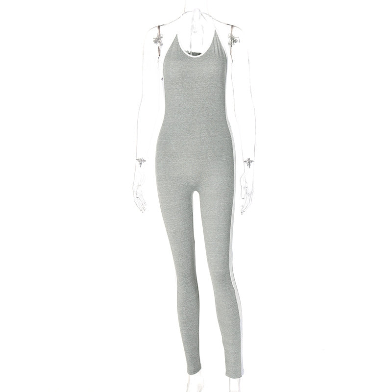 High Waist Seamless Halter Jumpsuit