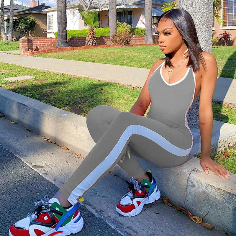 High Waist Seamless Halter Jumpsuit