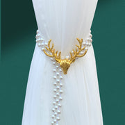 Simple Modern Light Luxury Elk Head Metal Creative Tie Rope Hook Curtain Buckle