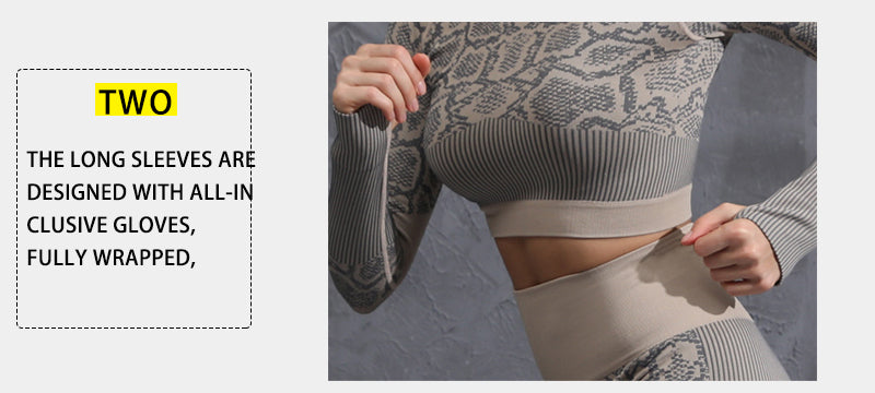 Seamless Knit Long Sleeve Yoga Suit for Women