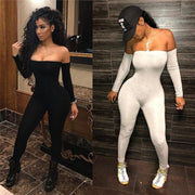 Sleek One-Shoulder Long-Sleeve Slim Fit Jumpsuit
