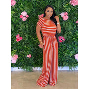 Sexy Striped Print Loose Jumpsuit for Women