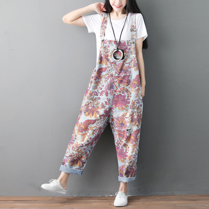 Plus Size Wandering Overalls with Suspenders