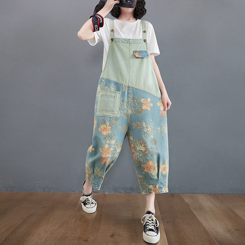 Flattering Plus Size Denim Harem Overalls