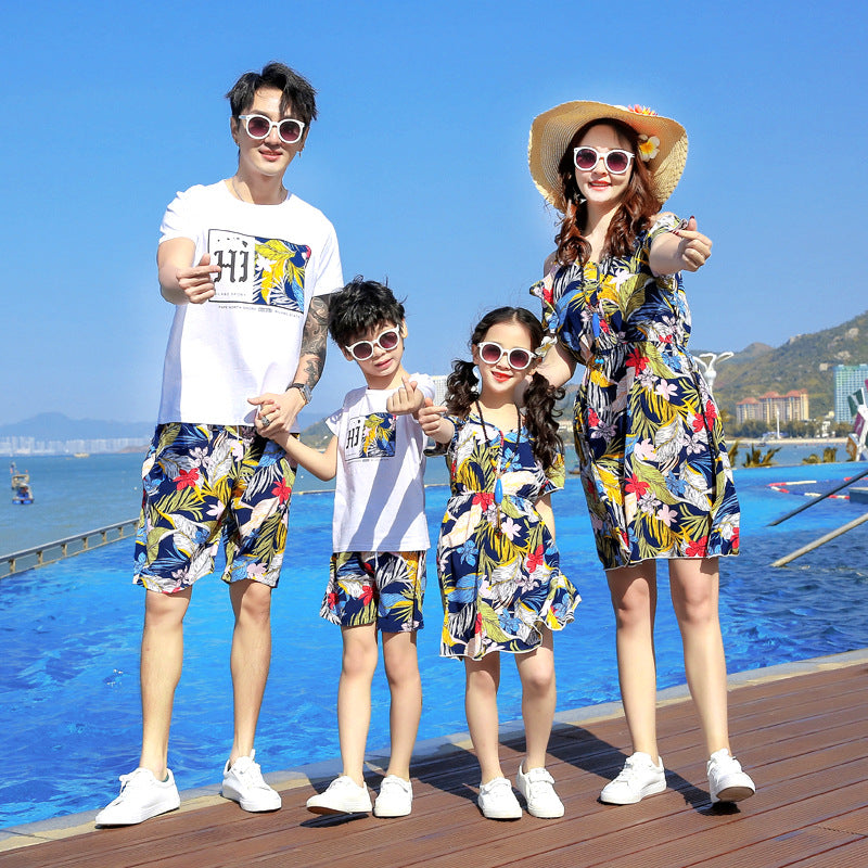 Family Matching Summer Dress Set for 3-4 People
