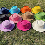 Beachy Big Brim Straw Hat with Adjustable Chain Strap