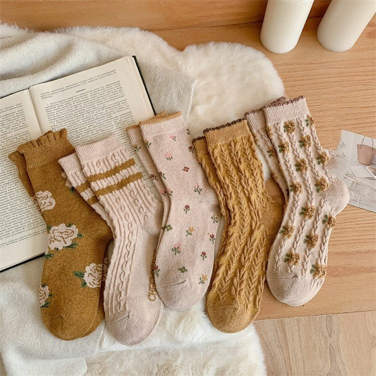 Warm Yellow Wool Socks for Women - Winter Essential