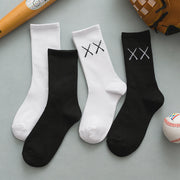 Women's Sports Socks - Black & White Tube Socks
