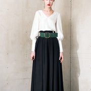 Wide Braided Belt with Round Buckle Pin Buckle