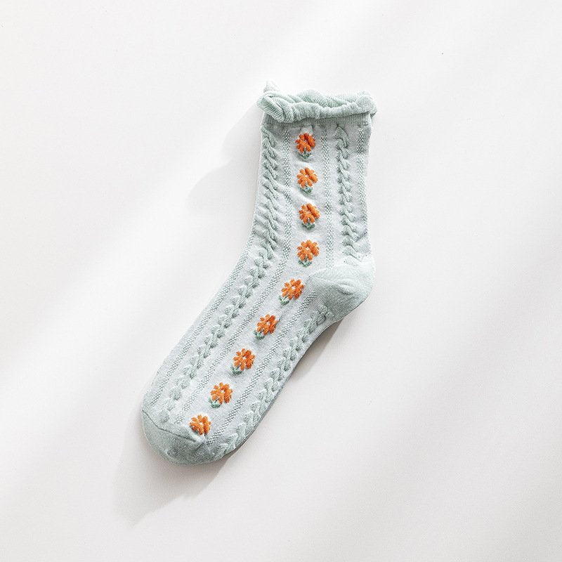Autumn & Winter Floral Socks for Women