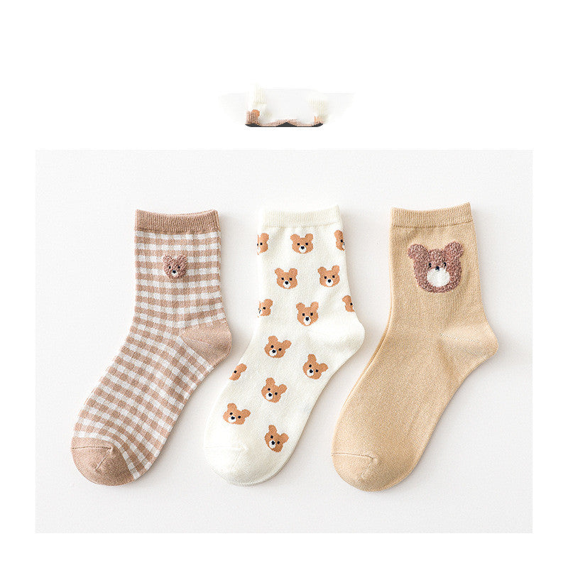 Cute Bear Girls Party Socks for Women