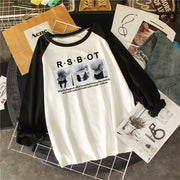 Spring And Autumn Loose Large Size Wild Fashion Personality Stitching Top Bottoming Shirt
