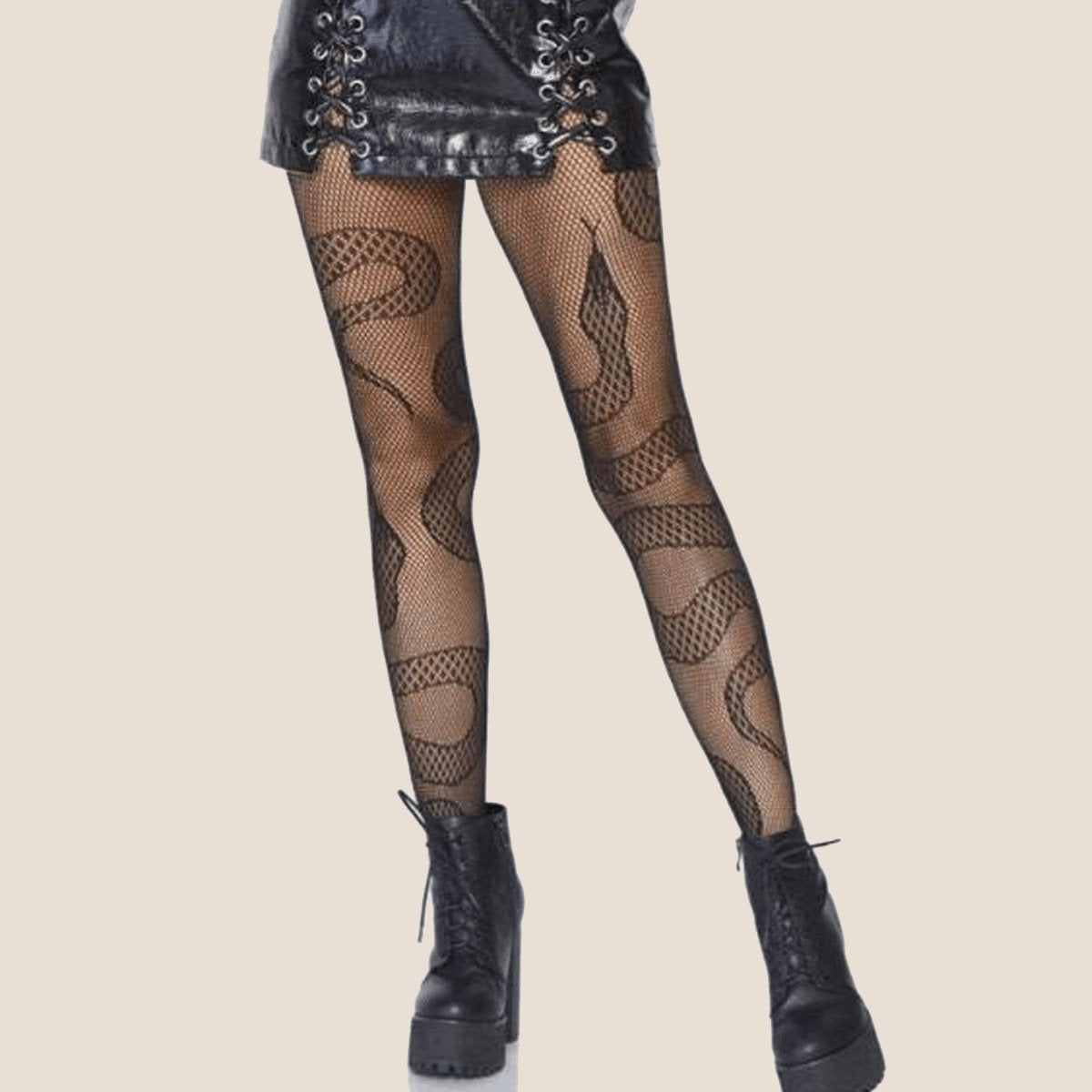 High-Waisted Cut-Out Mesh Jumpsuit Socks for Women