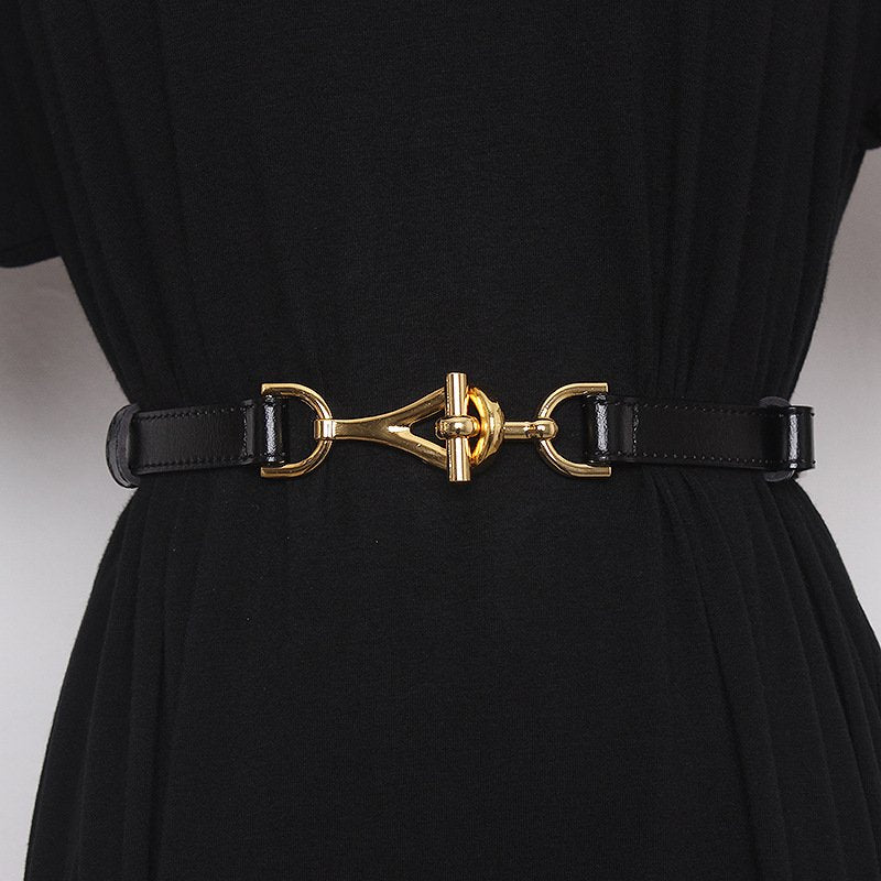 Adjustable Leather Skirt Belt for Women