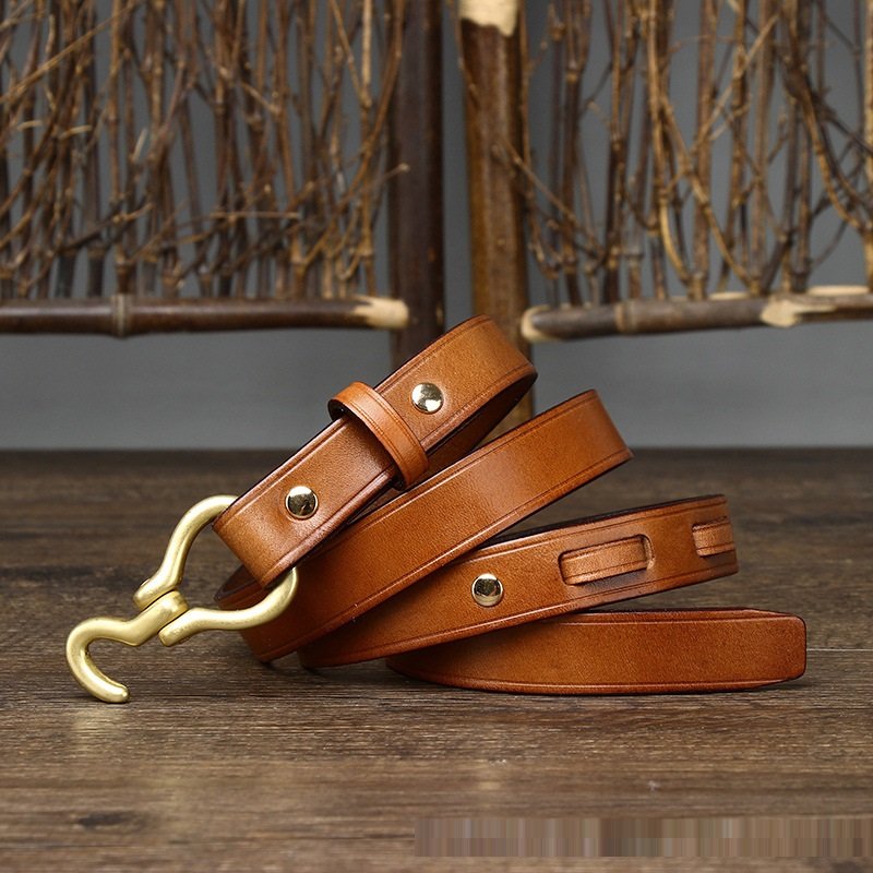 Retro Chic Leather Belt for Women