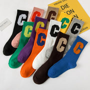 Breathable Cotton Letter Socks for Women