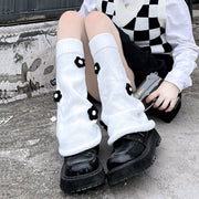 Spicy Girls Y2K Socks - Black & White Floral