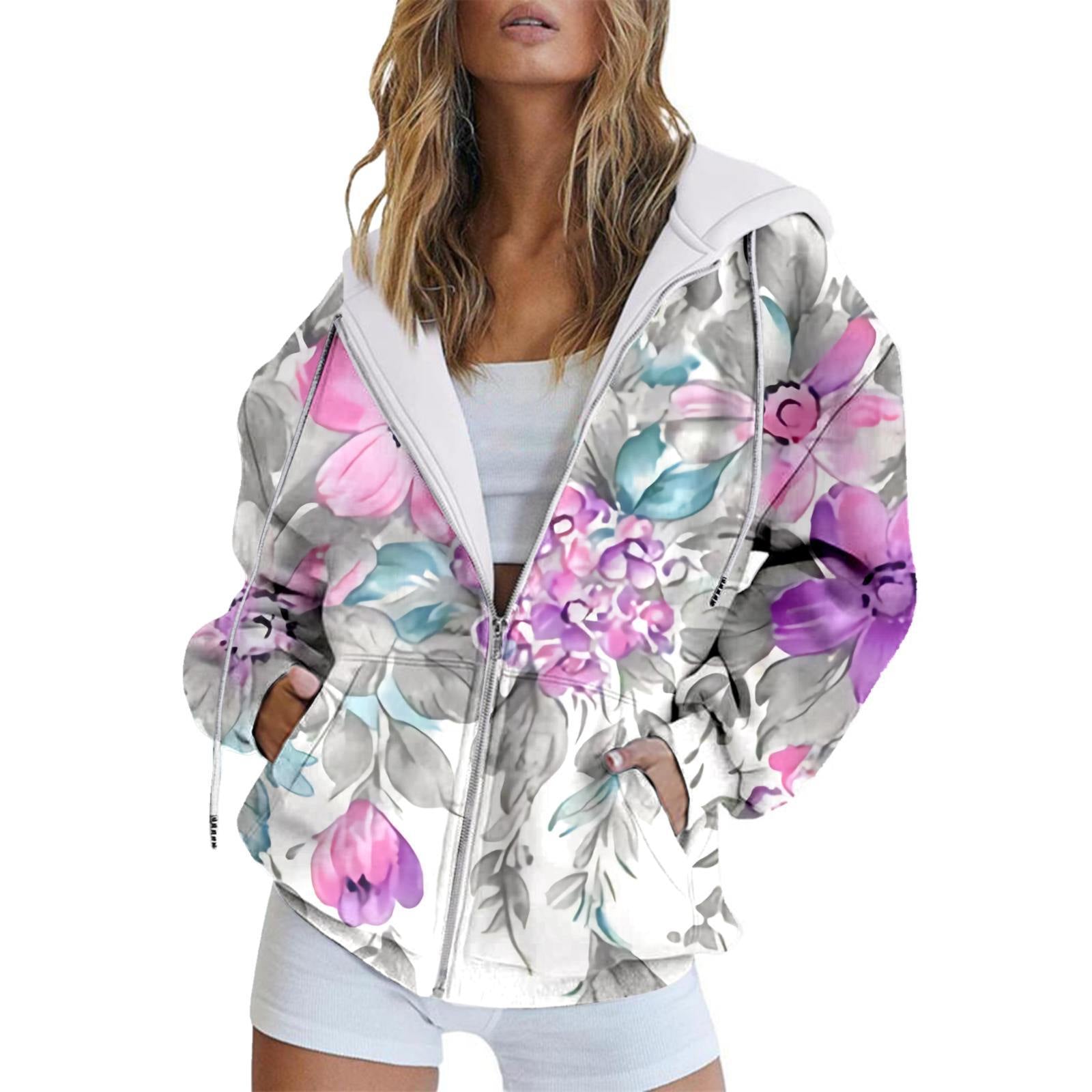 Women's Casual Full-Zip Hoodie Sweatshirt