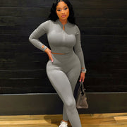 Women's High-Waist Skinny Suit Set
