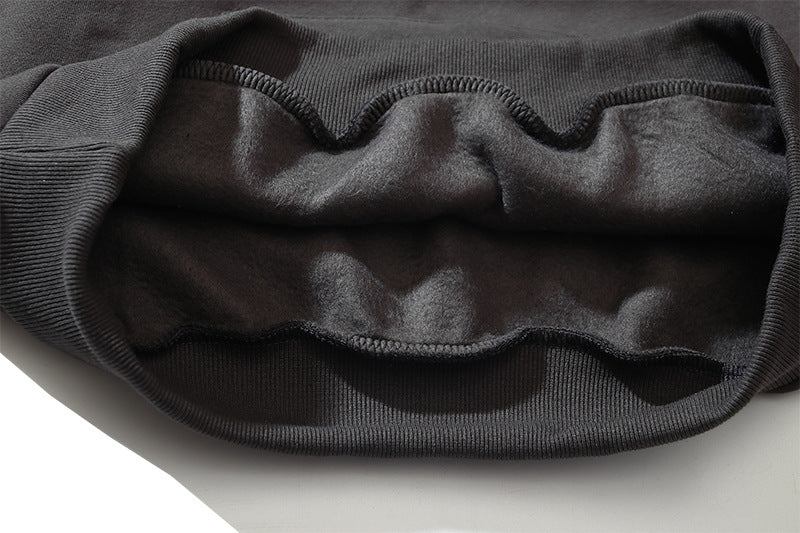 Broken Planet Puff Print Loose Fleece Casual Hooded Sweatshirt