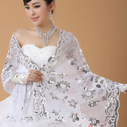 Sequin Wedding Shawl Lace Wrap for Women
