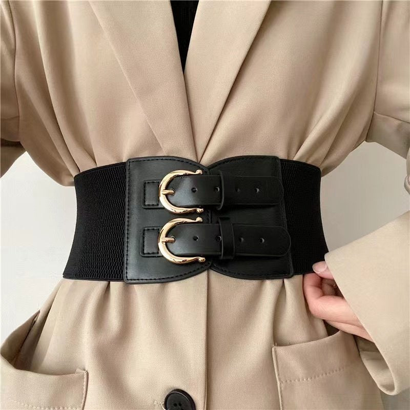 Elastic Wide Belt for Women - Retro Needle Buckle Waist Seal