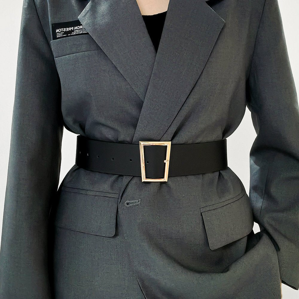 Women's Simple Metal Buckle All-in-one Coat Belt