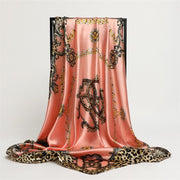Leopard Print Silk Scarf for Women