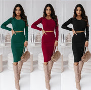 Temperament Two-piece Suit Midi Dress for Women