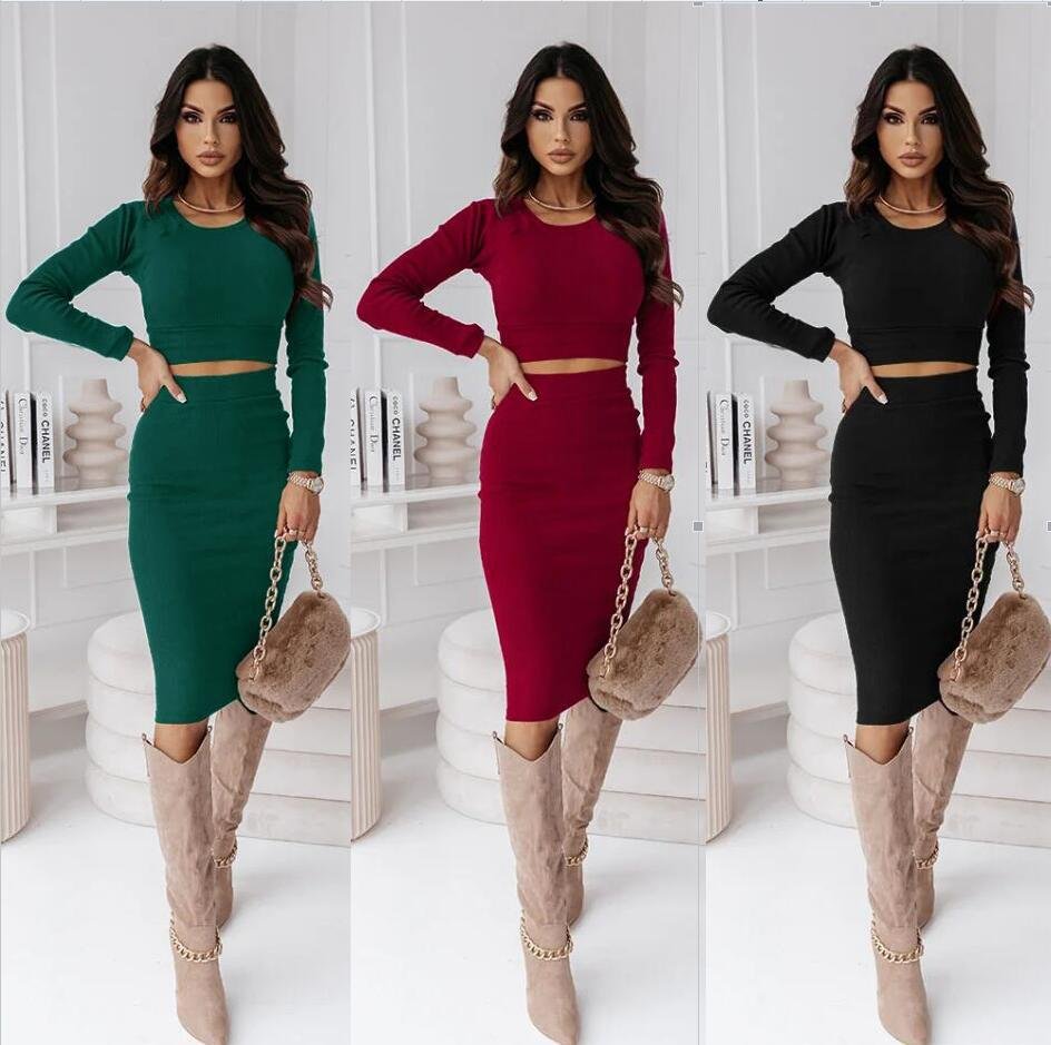 Temperament Two-piece Suit Midi Dress for Women