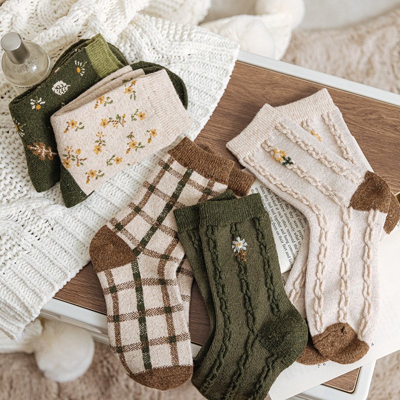Thick & Cozy Floral Socks for Women
