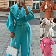 Winter Lantern Sleeve Suit for Women