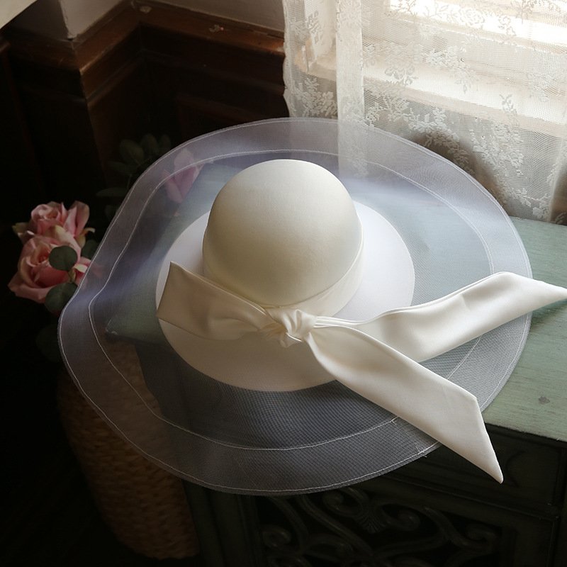 Elegant Wedding Studio Portrait Hat for Brides