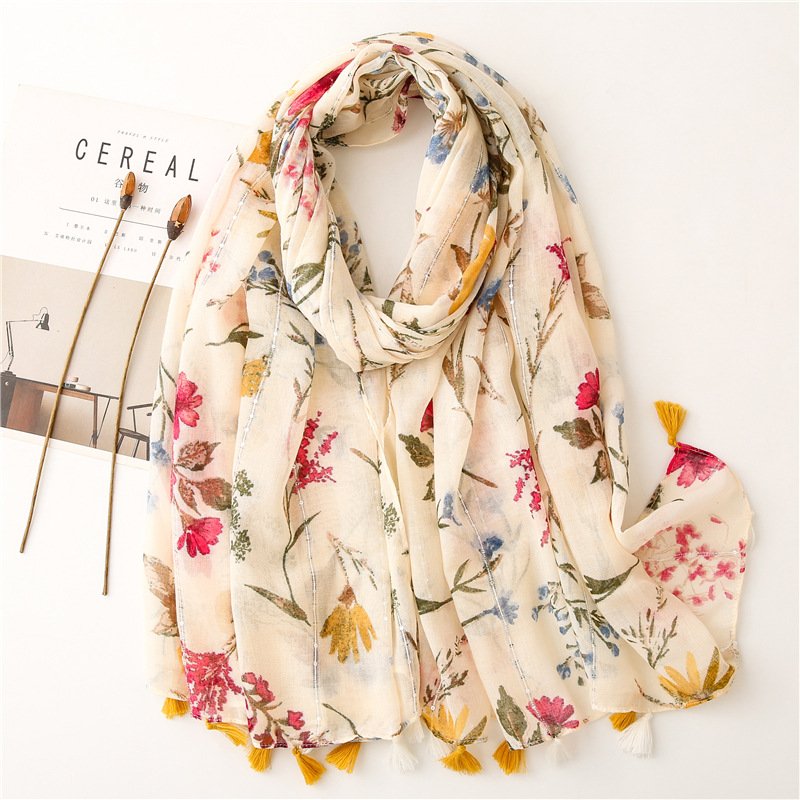 Retro Chic Scarf with Sequins for Women