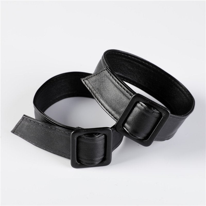 Leather Wrist Cuffs with Adjustable Strap