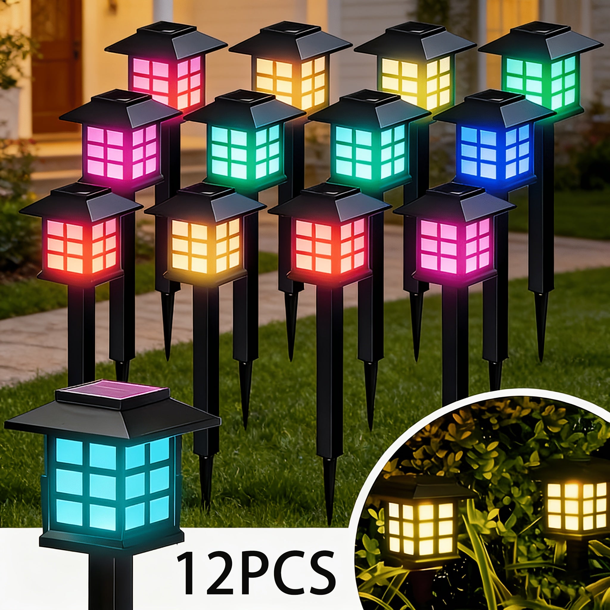 Solar LED Outdoor Light – Pack of 12, IP44 Rated, Warm White, Suitable for Sidewalks, Driveways, Courtyards and Lawns