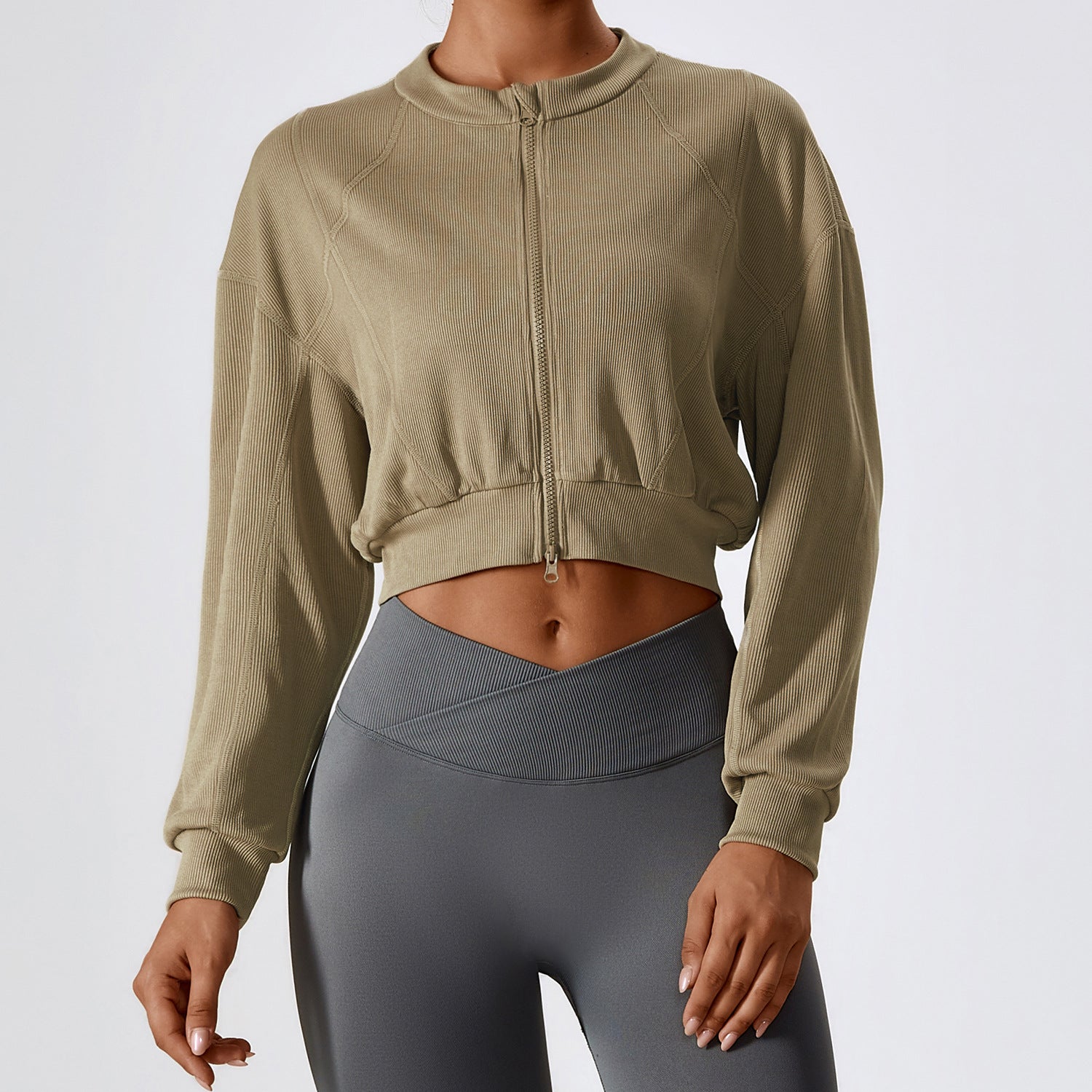 Women's Cozy Double-Zipper Long Sleeve Sweatshirt Coat