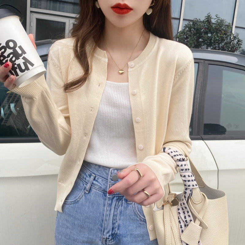 Loose Soft and Cozy Inner-layer Base Shirt Thin Springautumn Sweater Jacket