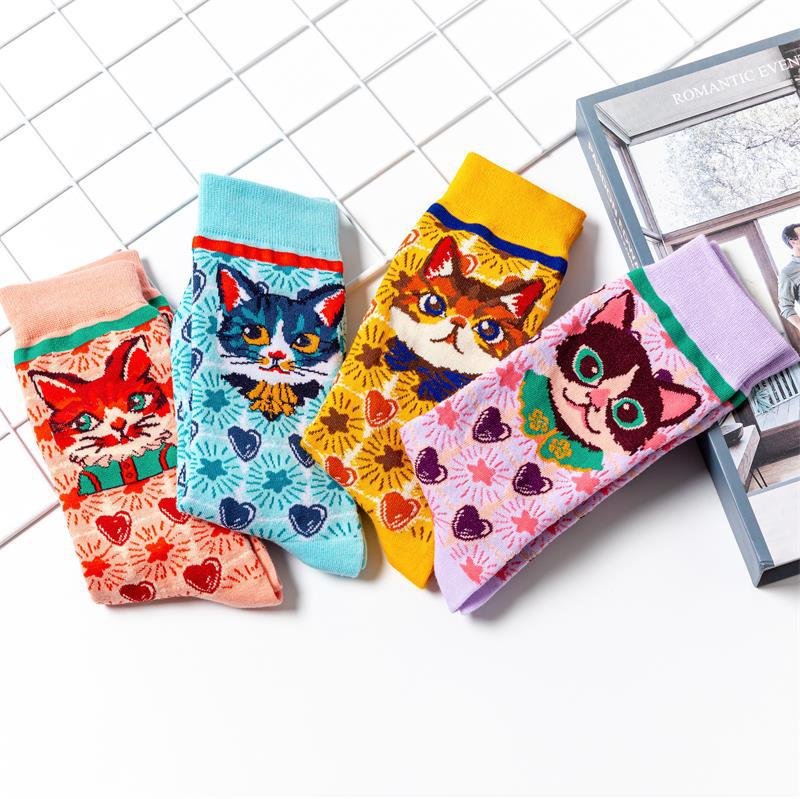 Vibrant Cartoon Socks for Women