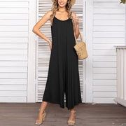 Sleeveless Jumpsuit with Wide Leg Pants for Women