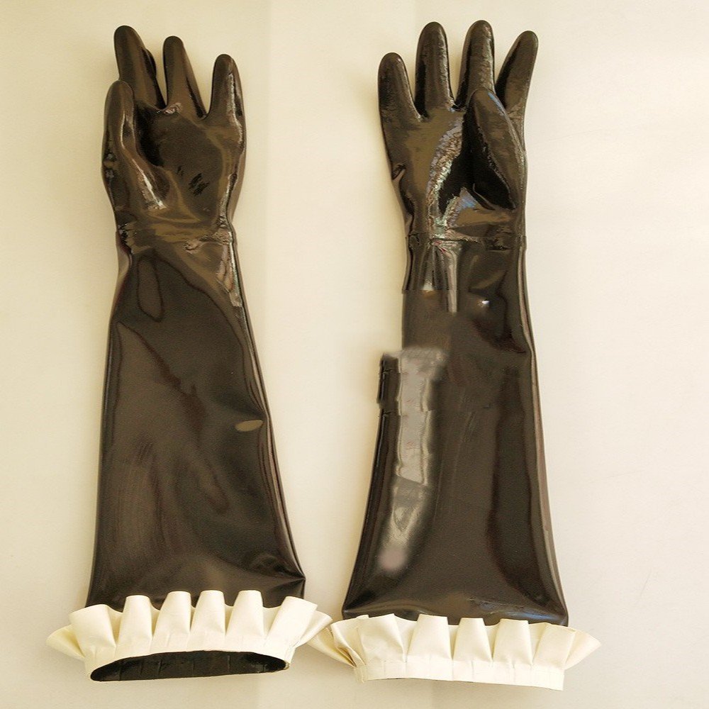 Latex Lace Long Gloves for Women