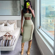 Green Hollowed-out Vest Jumpsuit for Women - Summer Fashion