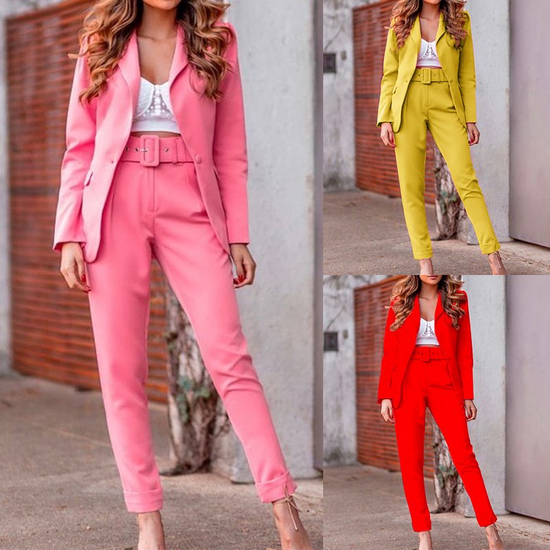 Women's Long-Sleeved Commuter Suit Pants Set