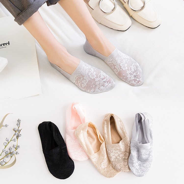 Fashion Deep Mouth Lace Thin Socks for Women